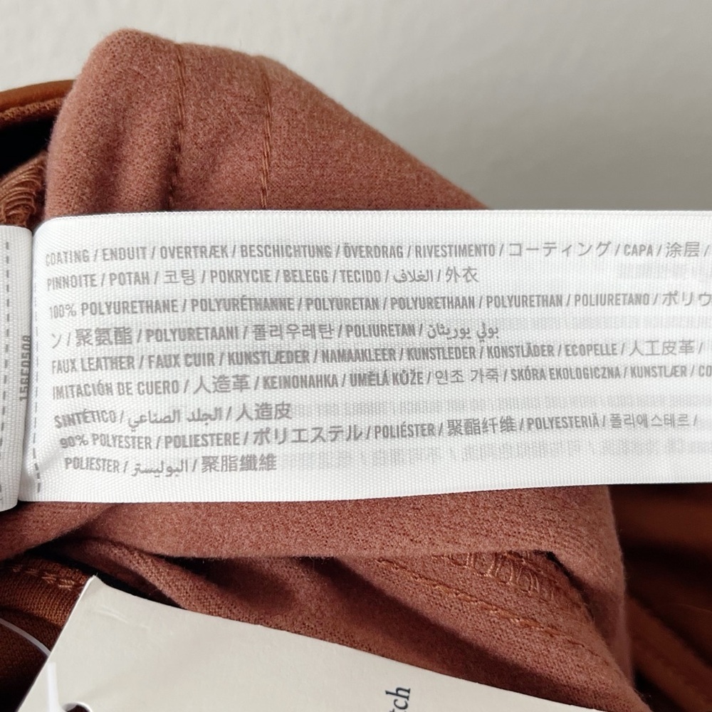 Abercrombie & Fitch Vegan Leather 90s Straight Ultra High Rise Pant Brown 27/4 - Picture 14 of 16